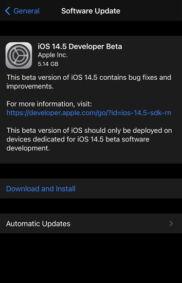  iOS 14.5 Beta and iPadOS 14.5 Beta